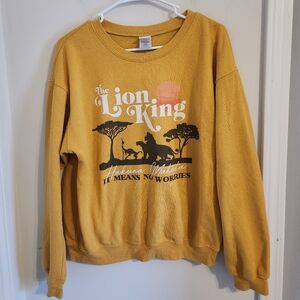 Disney Lion King Yellow Crewneck Sweater Medium